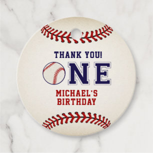 Étiquettes Cadeau Premier anniversaire, Baseball