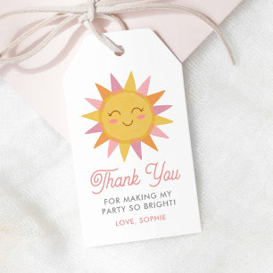 Étiquettes-cadeau Premier anniversaire de soleil mignon