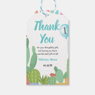 Étiquettes-cadeau Premier Fiesta Boy Taco Bout Une fête Cactus Anniv