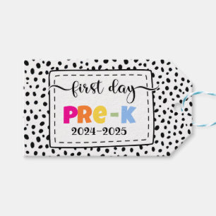 Étiquettes-cadeau premier jour du panneau d'accessoires photo pré-k