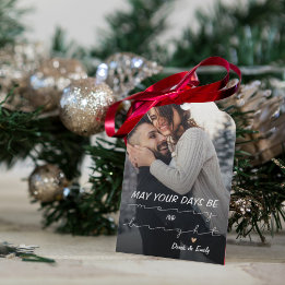 Étiquettes-cadeau Premier Noël en tant que couple Photo personnalisé