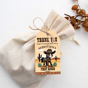 Étiquettes-cadeau Premier Rodeo mignon cheval cowboy fête d'annivers