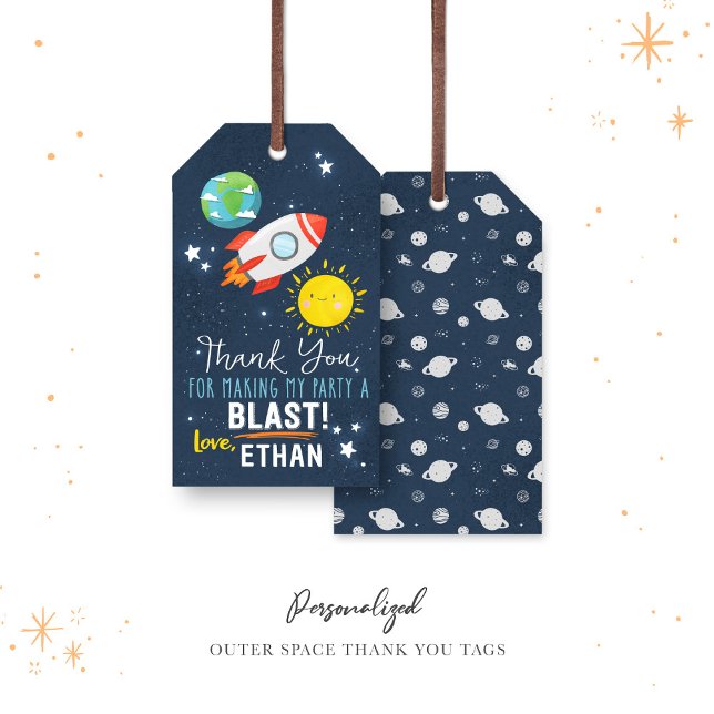 Étiquettes-cadeau Premier Voyage Autour De La Lune Anniversaire Merc (Créateur téléchargé)