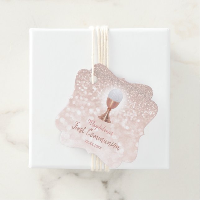 Étiquettes Cadeau Première communion | fille (En situation)