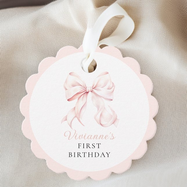 Étiquettes Cadeau Première fête de la fille aux pieds roses (Créateur téléchargé)