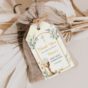 Étiquettes-cadeau Première Sainte Communion Croix en Or