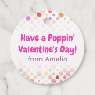 Étiquettes Cadeau Prenez un Poppin' Valentine's Day Kids School Roun