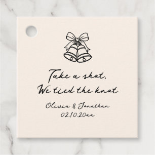 Étiquettes Cadeau Prenez un verre Nous avons noué le nœud Mariage de