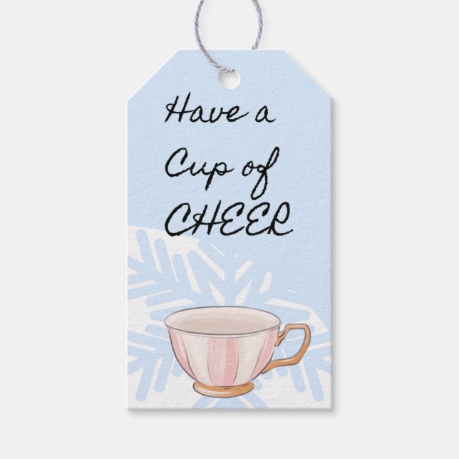 Étiquettes-cadeau Prenez une tasse de joie (Devant)