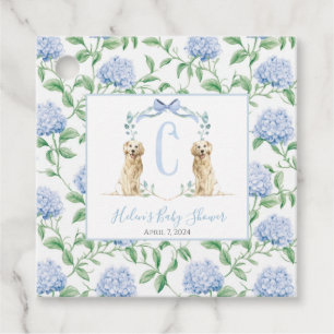Étiquettes Cadeau Preppy Southern Blue Boy Baby shower Chien