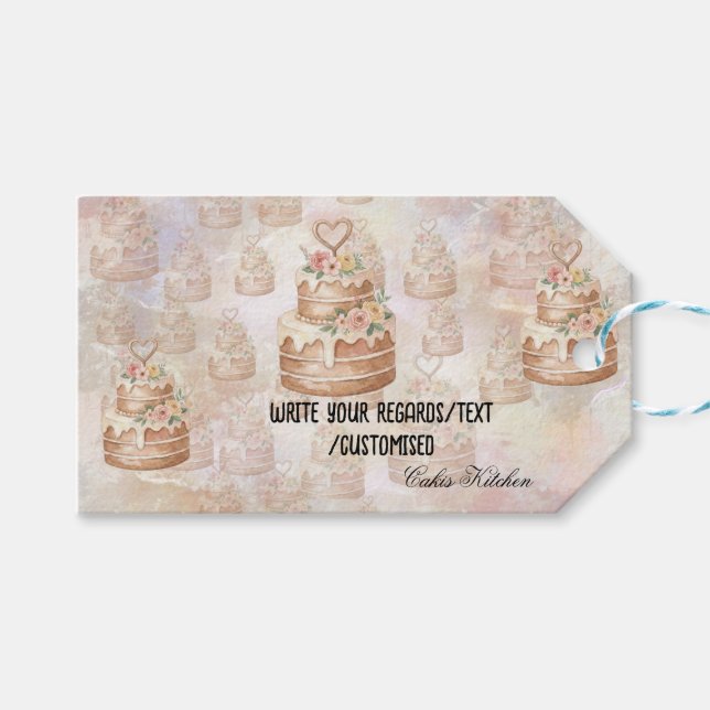 Étiquettes-cadeau Presentetikett Cake Sticker-Personalized etikett (Devant (Horizontal))