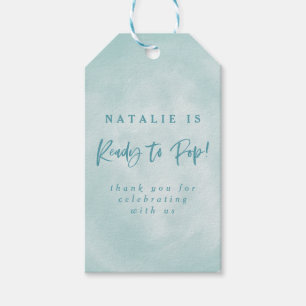 Étiquettes-cadeau Prêt à apparaître ! baby shower invitation merci f