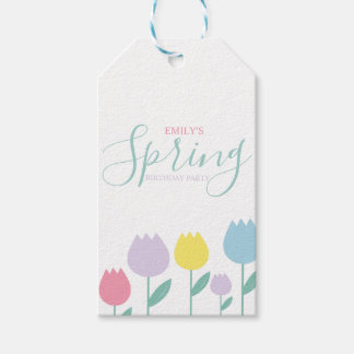 Étiquettes-cadeau Pretty Spring Tulips Pastel Floral Birthday Party