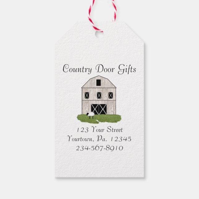 Étiquettes Cadeau Primitive Barn (Dos)