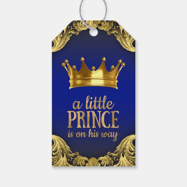 Étiquettes-cadeau Prince Baby shower (Devant)