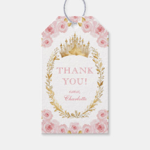 Étiquettes-cadeau Princess Merci Pink Gold Royal Crown Tags cadeaux