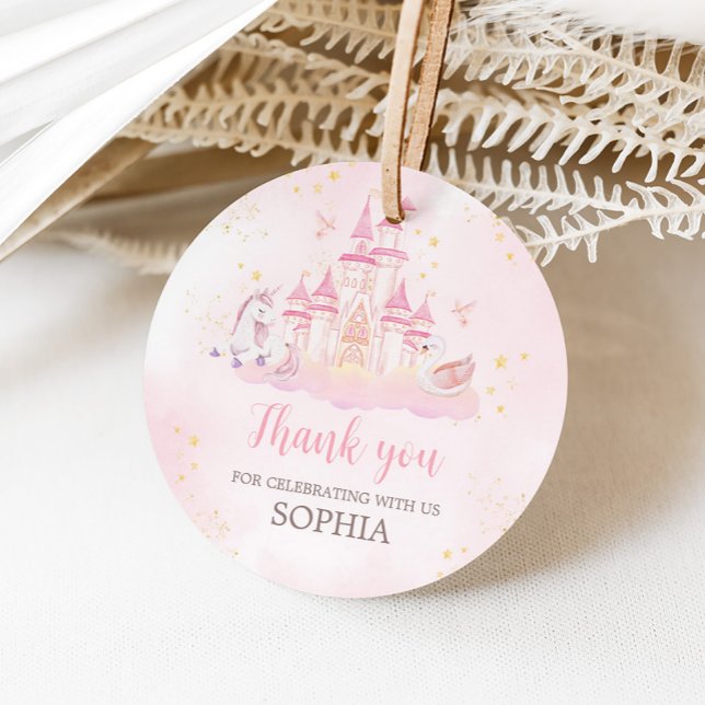 Étiquettes Cadeau Princesse 4ème anniversaire (Four Ever a Princess Birthday Party Favor Tags)