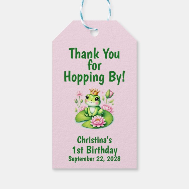 Étiquettes-cadeau Princesse Frog Merci Anniversaire (Dos)