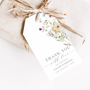 Étiquettes-cadeau Printemps Floral Baby in Bloom Baby shower Merci