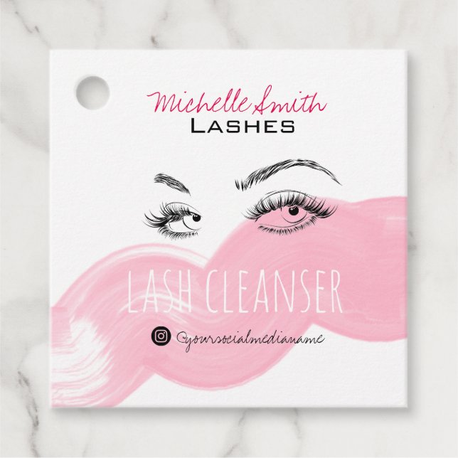 Étiquettes Cadeau Prix du nettoyant à base de cils de maquillage ros (Devant)