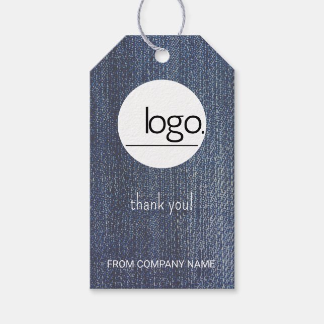 ÉTIQUETTES-CADEAU PRODUIT DEMIN BLUE BUSINESS LOGO MARQUE (Devant)