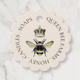 Étiquettes Cadeau Produits de miel de la ferme Queen Bee