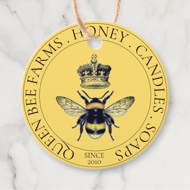 Étiquettes Cadeau Produits Golden Bee Honey (Devant)