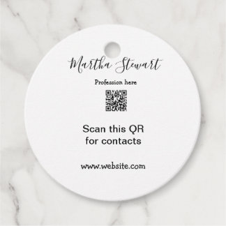 Étiquettes Cadeau Profession add QR code details website company bus