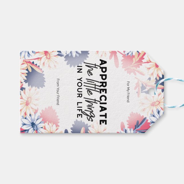 Étiquettes-cadeau Profitez des petites citations (Devant (Horizontal))