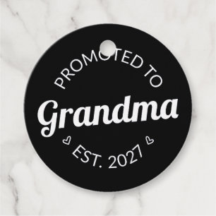 Étiquettes Cadeau Promue Grand-mère dès 2027 Nouvelle Mamie Je