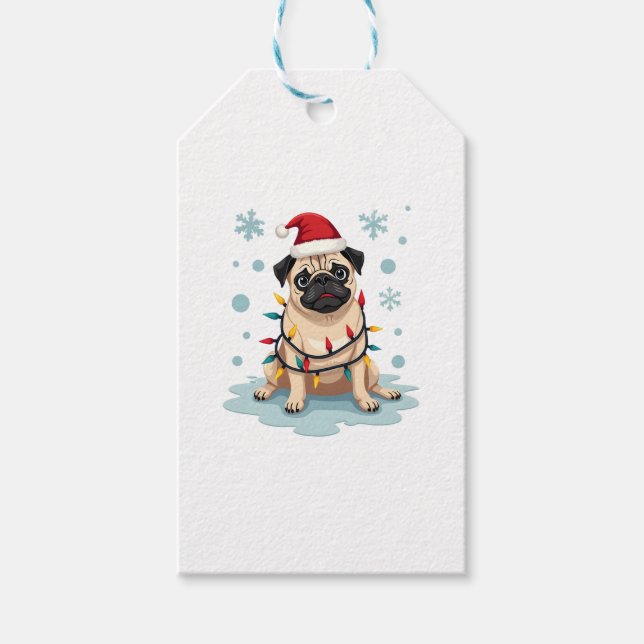 Étiquettes-cadeau Pug Dog Christmas Men Women (Devant)