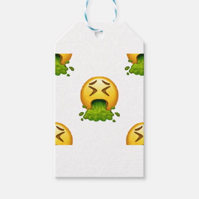 Étiquettes-cadeau puking émoji (Devant)