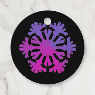 Étiquettes Cadeau Purple and pink snowflake 