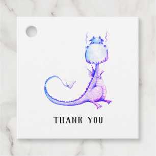 Étiquettes Cadeau * Purple Blue Dragon mignet Baby shower Merci