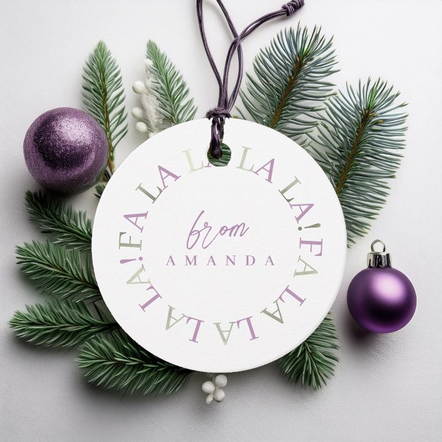 Étiquettes Cadeau Purple Green Fa Noël La La ID1009 (Créateur téléchargé)