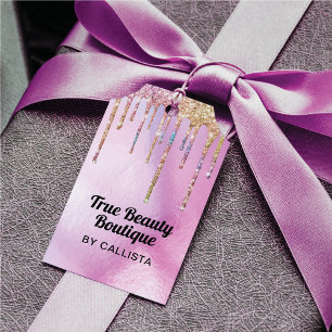 Étiquettes-cadeau Purple Holographic Parties scintillant Drivers Tag