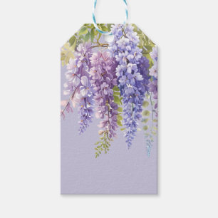 Étiquettes-cadeau Purple lavande aquarelle glycine florale lilas