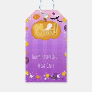 Étiquettes-cadeau Purple Orange Fun Whimsical Halloween Favoris