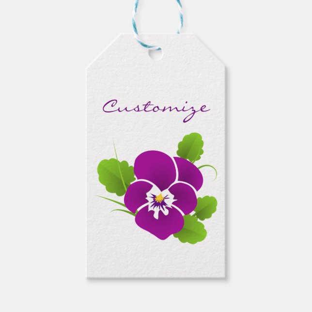 Étiquettes-cadeau Purple Pansy Flower Thunder_Cove (Devant)