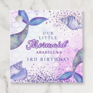 Étiquettes Cadeau Purple rose Parties scintillant moderne Sirène Ann