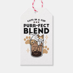 Étiquettes-cadeau Purr-fect Blend : Cat and Coffee Art for Pet Lover