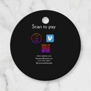 Étiquettes Cadeau Q R code venmo scanner pour payer ajouter le logo