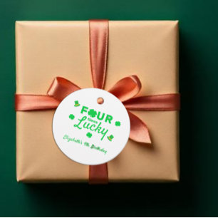 Étiquettes Cadeau Quatre fois Lucky 4e anniversaire