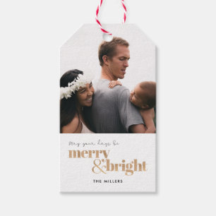 Étiquettes-cadeau Que vos jours soient Joyeux et lumineux Photo Noël