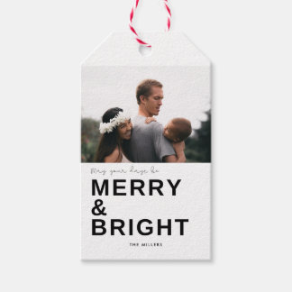 Étiquettes-cadeau Que vos jours soient Joyeux et lumineux Photo Noël