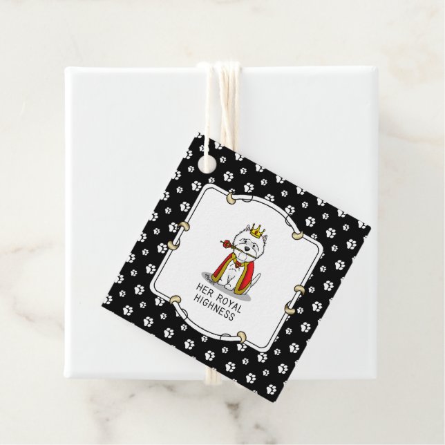 Étiquettes Cadeau Queen Westie Dog West Highland White Terrier (En situation)