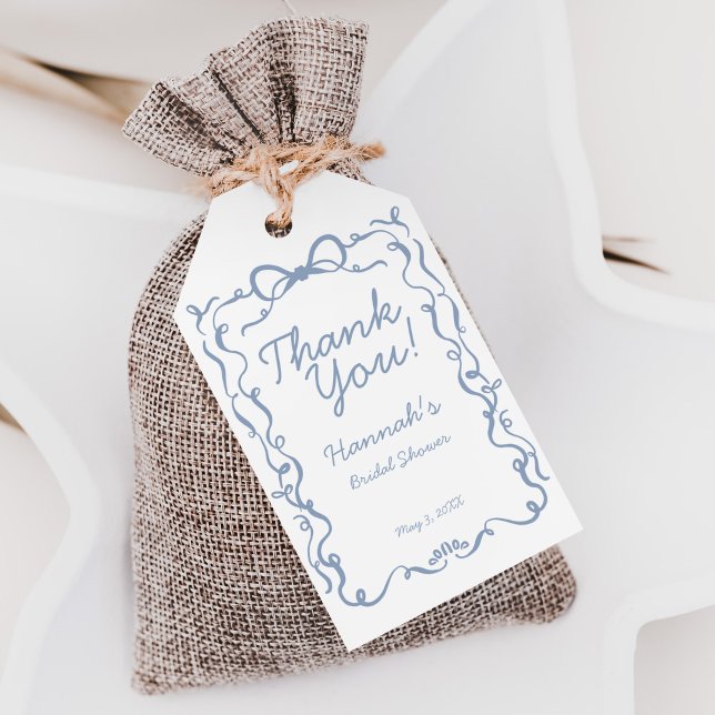 Étiquettes-cadeau Quelque chose de bleu avant de faire Bow Fête des  (Créateur téléchargé)