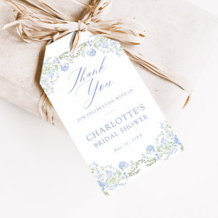 Étiquettes-cadeau Quelque Chose de Bleu Fête de Mariage Florale Prép