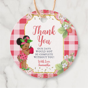 Étiquettes Cadeau Quelqu'un Berry Sweet Strawberry Girl Merci