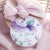 Queue de sirène violet anniversaire merci